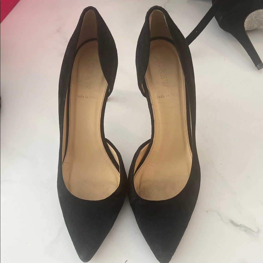 J. Crew Black Suede Heels